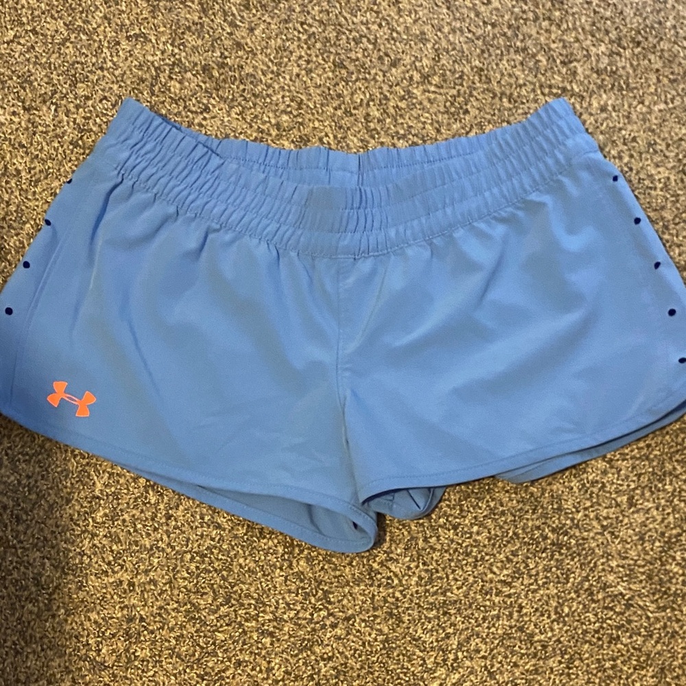 Under Armour Women's Athletic Shorts in Blue and Orange